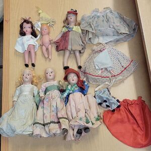 6 Vintage K & H Kerr & Hines Bisque Dolls  7"